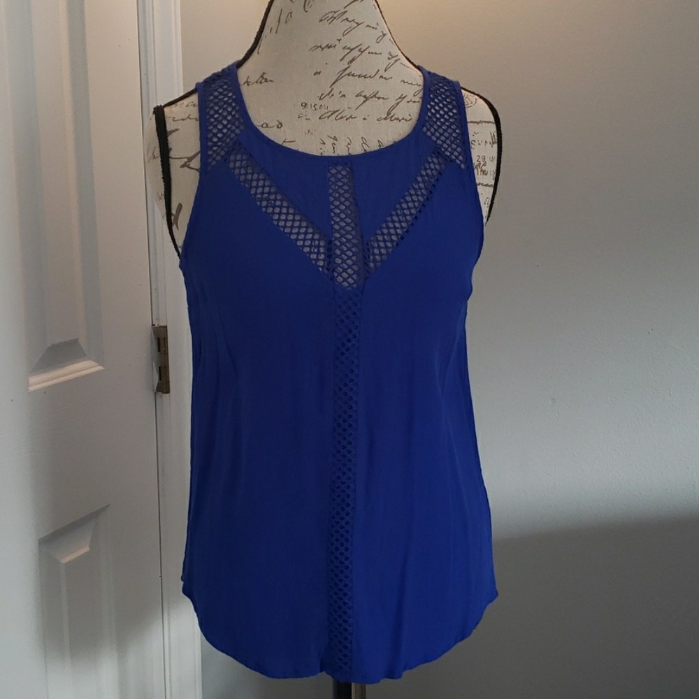 Sapphire Blue Tank with Keyhole Detailing